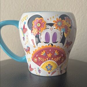 Disney White Mug with Pink Skull and Blue Handle